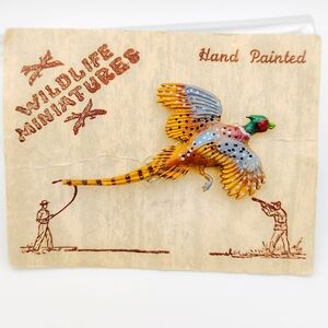 N.W.T. Vintage Hand Painted Pheasant Brooch